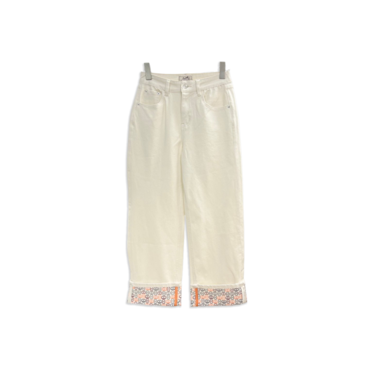 H**me5 printed rolled-up jeans